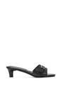 Black XY LONDON Black 'Romee' Slip On Low Kitten Heel Mule Sandals, Image 1 of 6