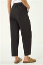 Black Petite Cotton Cargo Stretch Trousers , Image 3 of 5