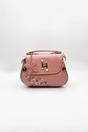 Pink Embroidered Shoulder Bag With Zip Charms, Image 3 of 5