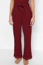 Burgundy WOVCOR Burgundy 2-Piece Lace Trim and Pyjama Set, Image 4 of 5