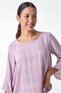 Light Pink Satin Stripe Frill Sleeve Top, Image 4 of 5