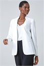 Ivory  Smart Collar Longline Blazer Jacket, Image 1 of 5