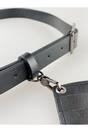 Black PU Leather Belt with Dettachable Card Holder, Image 5 of 7