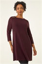 Wine Petite Buttoned Stretch Dress, Image 4 of 5
