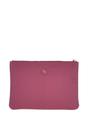 Fuchsia Large Padded Leather Pouch Bag, Image 1 of 2