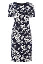 Navy  Floral Print Bodycon Dress, Image 5 of 5