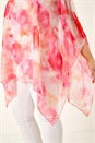Pink Curve Watercolour Print Overlay Top, Image 5 of 5