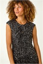 Black Sequin Twist Front Stretch Dress, Image 4 of 5