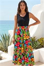 Green Floral Button Front Midi Dress, Image 1 of 4