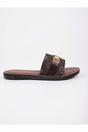 Brown Amber Patterned Slider Sandals, Image 2 of 8