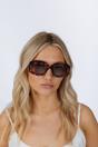 Brown Oversized Chunky Rectangle Sunglasses in Brown Multi, Image 3 of 6
