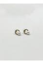 Gold Pearl Stud Earrings on Diamante Wreath, Image 3 of 5