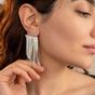 Gold Statement Silver Waterfall Party Tassel Earrings, Image 2 of 4