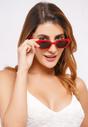Red Futuristic Angular Micro Sunglasses, Image 6 of 7