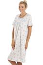 Blue Floral Dot Print Jersey Nightdress, Image 3 of 5