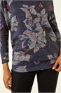 Purple Floral Printed Bubble Hem Top, Image 5 of 5
