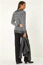 Charcoal Textured Overlap Jumper, Image 3 of 5