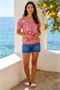 Red Paisley Burnout Blouson Top, Image 2 of 4