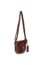 Brown 'Violet' Real Leather Flap-Over Crossbody Bag, Image 3 of 4