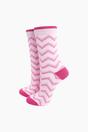 Light Pink Zig-Zag Combed Cotton Glitter Socks, Image 1 of 4