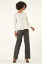Ivory  Sequin Bow Back Snit Top, Image 3 of 8