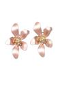 Beige Floral Stud Earrings, Image 1 of 5