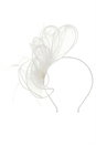 Ivory  Loop and Feather Organza Fascinator , Image 3 of 3