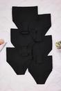Black WOVCOR Black 7 Pack Seamless High Waist Knitted Shaping Briefs, Image 2 of 2
