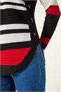 Black Stripe Zip Front Ribbed Knit Jumper , Image 5 of 5