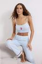 Blue 3-Piece Gingham Cherry Embroidered Cotton Pyjama Set, Image 2 of 4