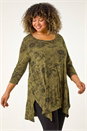 Khaki Curve Floral Bar Back Top, Image 1 of 5