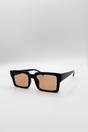 Black Oversized Square Sunglasses In Black, Image 3 of 4