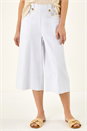 White Wide Hem Crop Trouser, Image 4 of 5