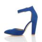 Royal Blue AJVANI Royal Blue High Heel Ankle Strap Pointed Toe Court Shoes, Image 3 of 6