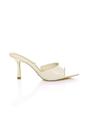 Beige AJVANI Beige High Heel Pointed Peep Toe Sandals Mules, Image 2 of 4