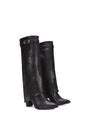Black XY LONDON Black 'Aaliyah' Fold Over Boots Block Heel Buckle Point Toe, Image 3 of 7