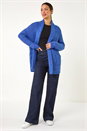 Indigo Fluffy Textured Knit Cardigan, Image 3 of 5