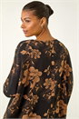 Amber Floral Buttoned Back Top, Image 4 of 5