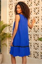 Royal Blue Ric Rac Trim Swing Dress , Image 3 of 4