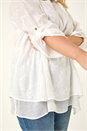 Ivory  Curve Embroidered Asymmetric Layer Top, Image 5 of 5