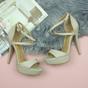 Natural High Heel Crossed Straps Platform Sandals, Image 4 of 6