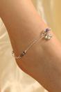 Silver Black Red Enamel Pipe Silver Plated Asian Indian Payal Anklet, Image 2 of 2