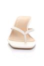 Neutral AJVANI Neutral Low Kitten Heel Toe Post Slip On Square Toe Sandals, Image 5 of 5