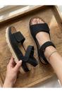 Black iKrush Black Isla Platform Velcro Sandal, Image 2 of 6