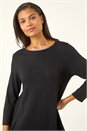 Black A-Line Pocket Detail Swing Dress, Image 4 of 5