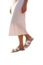 White iKrush White Aria Womens H-Strap Flat Slide Sandals, Image 1 of 8