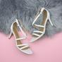 White AJVANI White High Heel Crossed Straps Buckle Sandals, Image 4 of 6