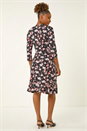 CORAL Floral Print Stretch Dress, Image 3 of 5