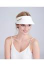 White Khari - Embellished Straw Visor - White, Image 1 of 2