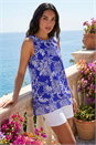 Blue Floral Sequin Vest Top, Image 1 of 4